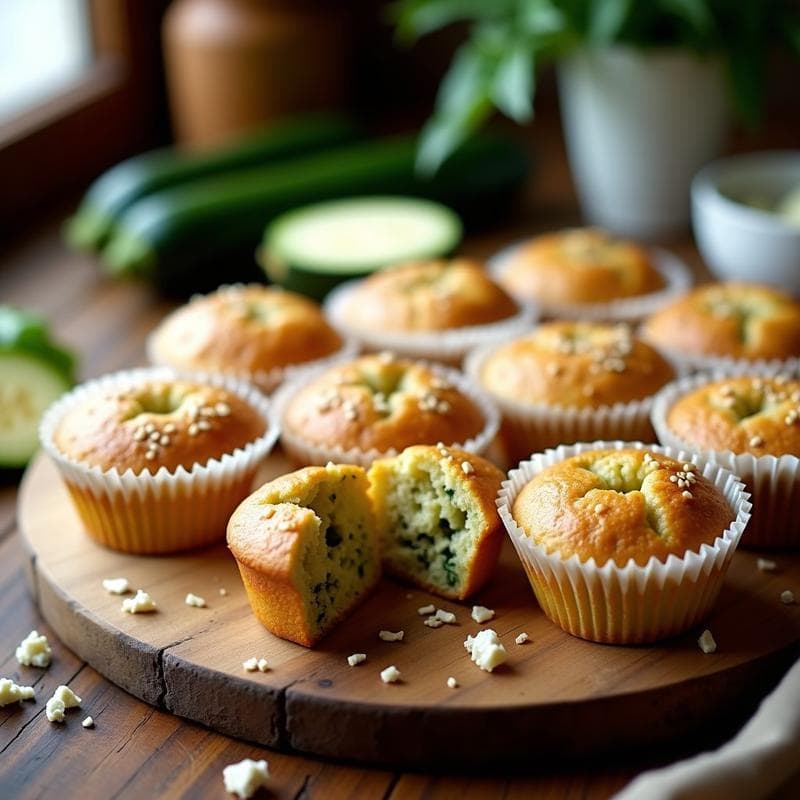 Muffins de Calabacín y Queso Feta: Receta Griega Baja en Calorías para Tupper
