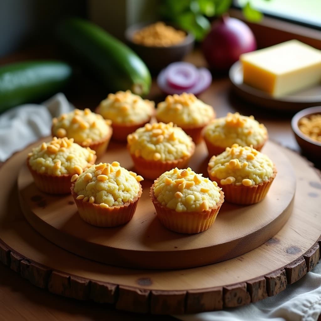 Muffins Salados de Calabacín y Queso de Soja: Desayuno Vegano y Almacenable