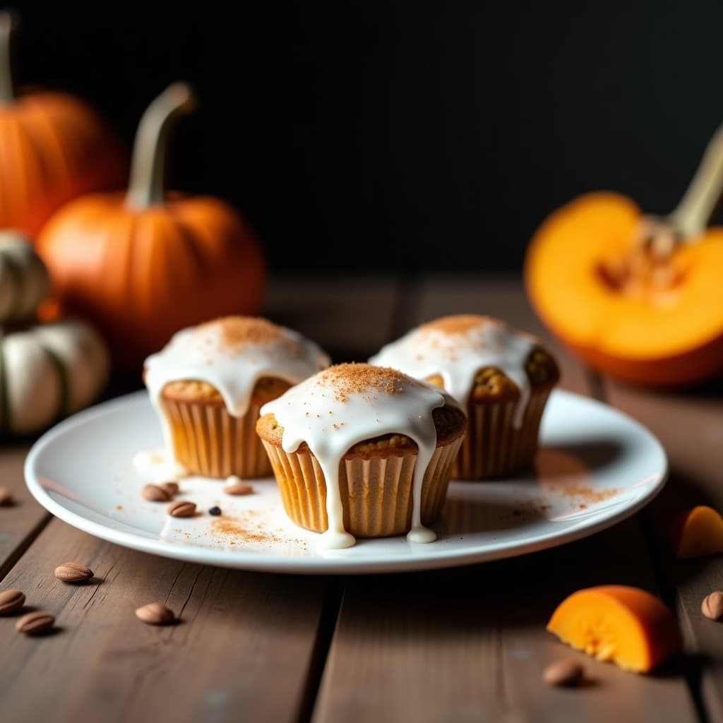 Muffins de Calabaza y Semillas de Chía con Glaseado de Erithritol: Postre Keto Overnight
