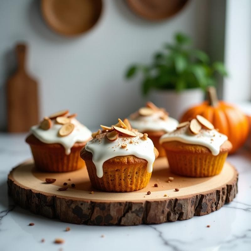 Muffins de Calabaza y Semillas de Chía con Cobertura de Yogur Griego: Desayuno Proteico