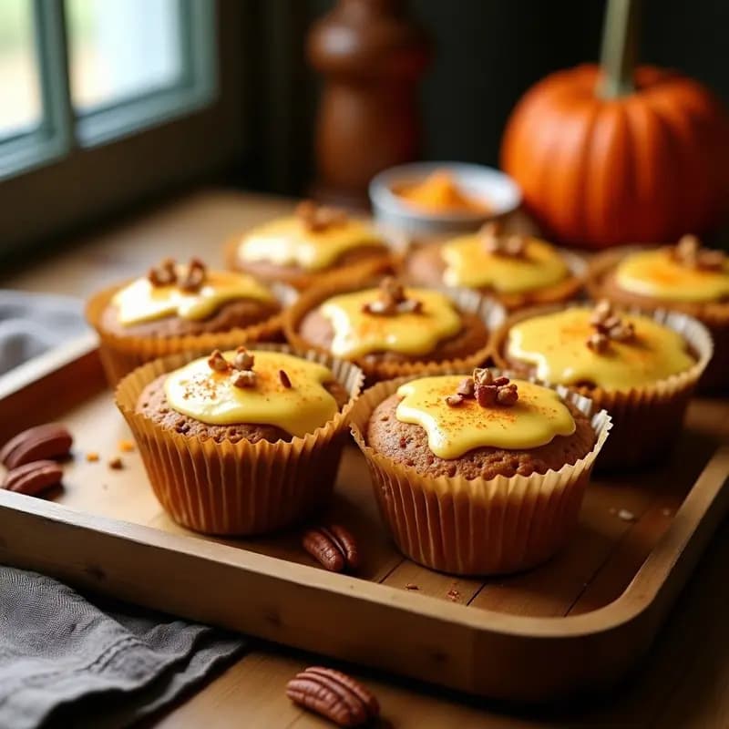 Muffins de Calabaza y Especias con Cobertura de Queso Cremoso: Desayuno Americano Keto
