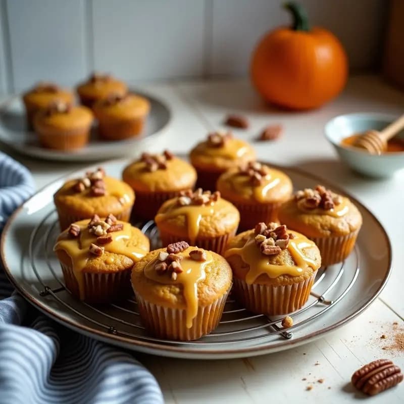 Muffins de Calabaza y Jengibre con Glaseado de Miel: Desayuno Americana Sin Azúcar Refinada