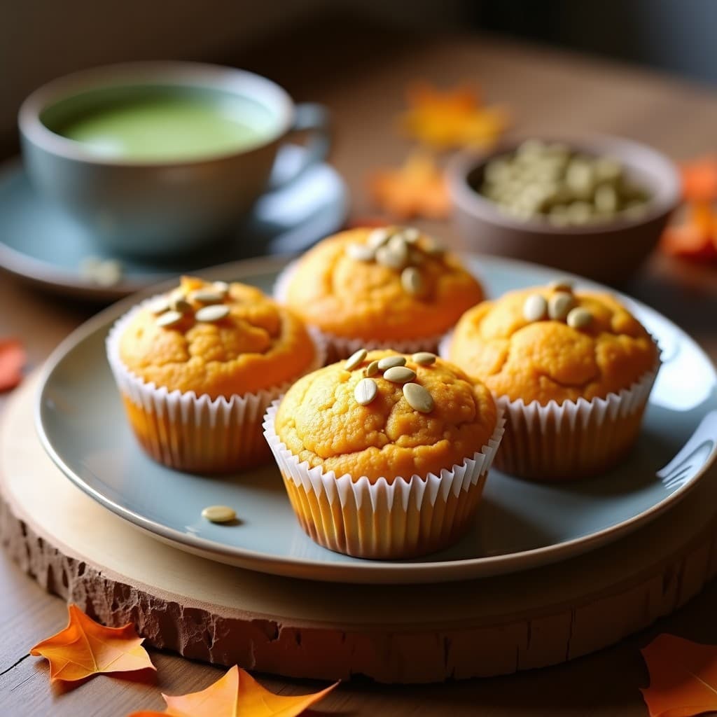 Muffins de Calabaza Kabocha y Semillas de Calabaza: Postre Japonés Keto y Sin Harina
