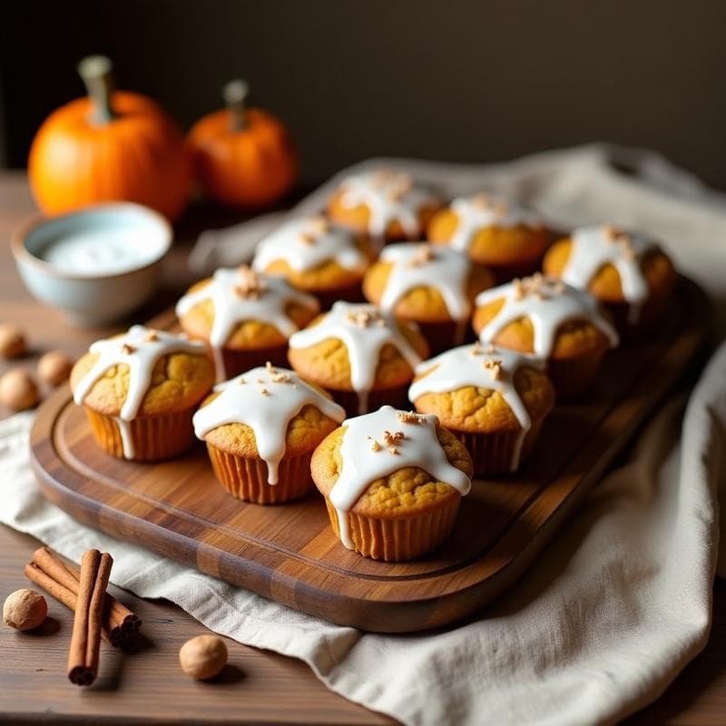 Muffins de Calabaza y Nuez Moscada con Glaseado de Eritritol: Postre Keto y Sin Harina