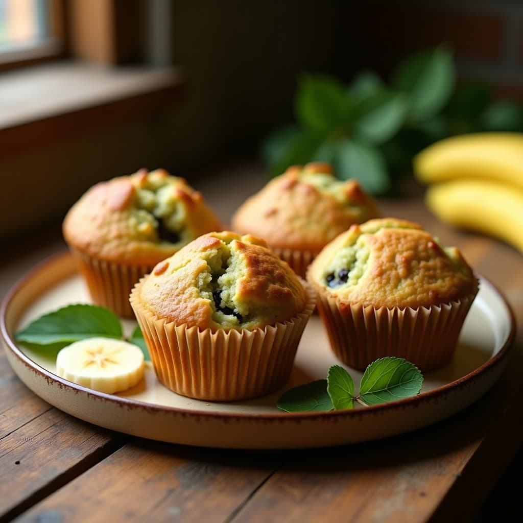 Muffins de Chaya y Banano: Desayuno Mexicano Vegano y Sin Harina