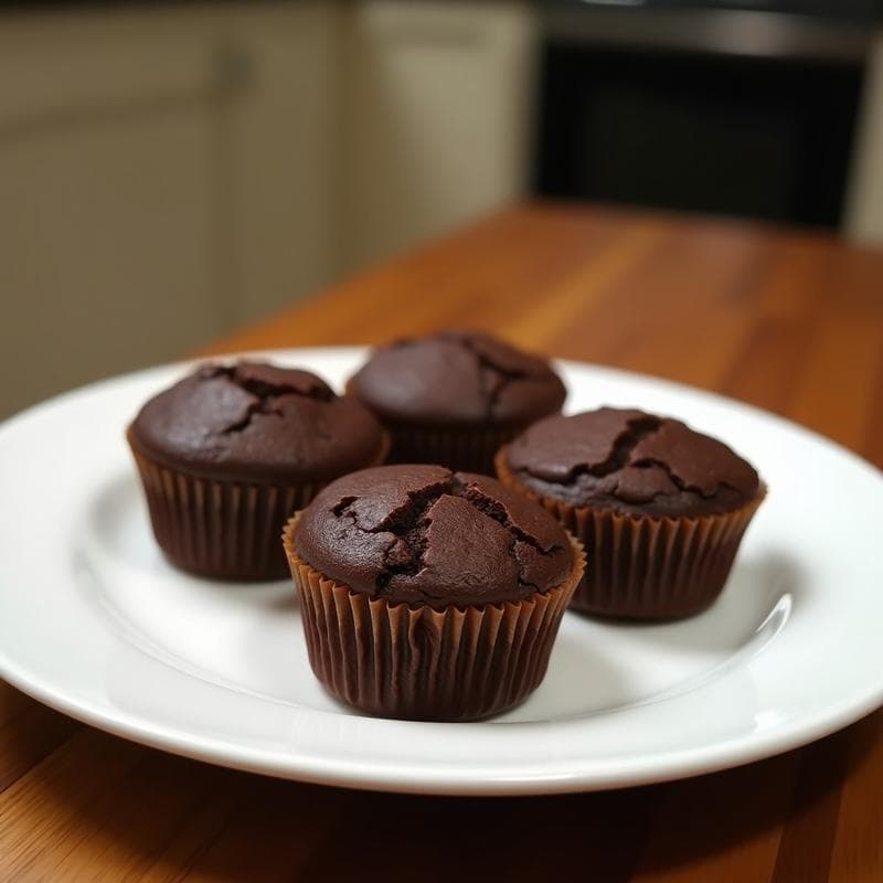 Muffins de Chocolate y Aceite de Oliva: Desayuno Mediterráneo Sin Harina Refinada