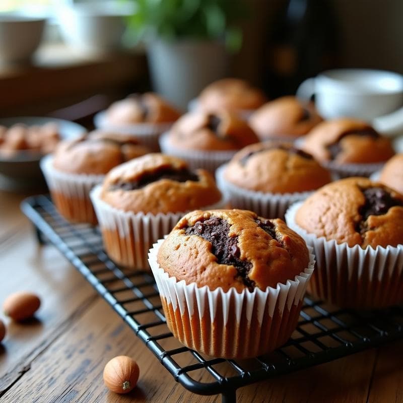 Muffins de Chocolate y Avellanas: Desayuno Keto con Esencia de Vainilla