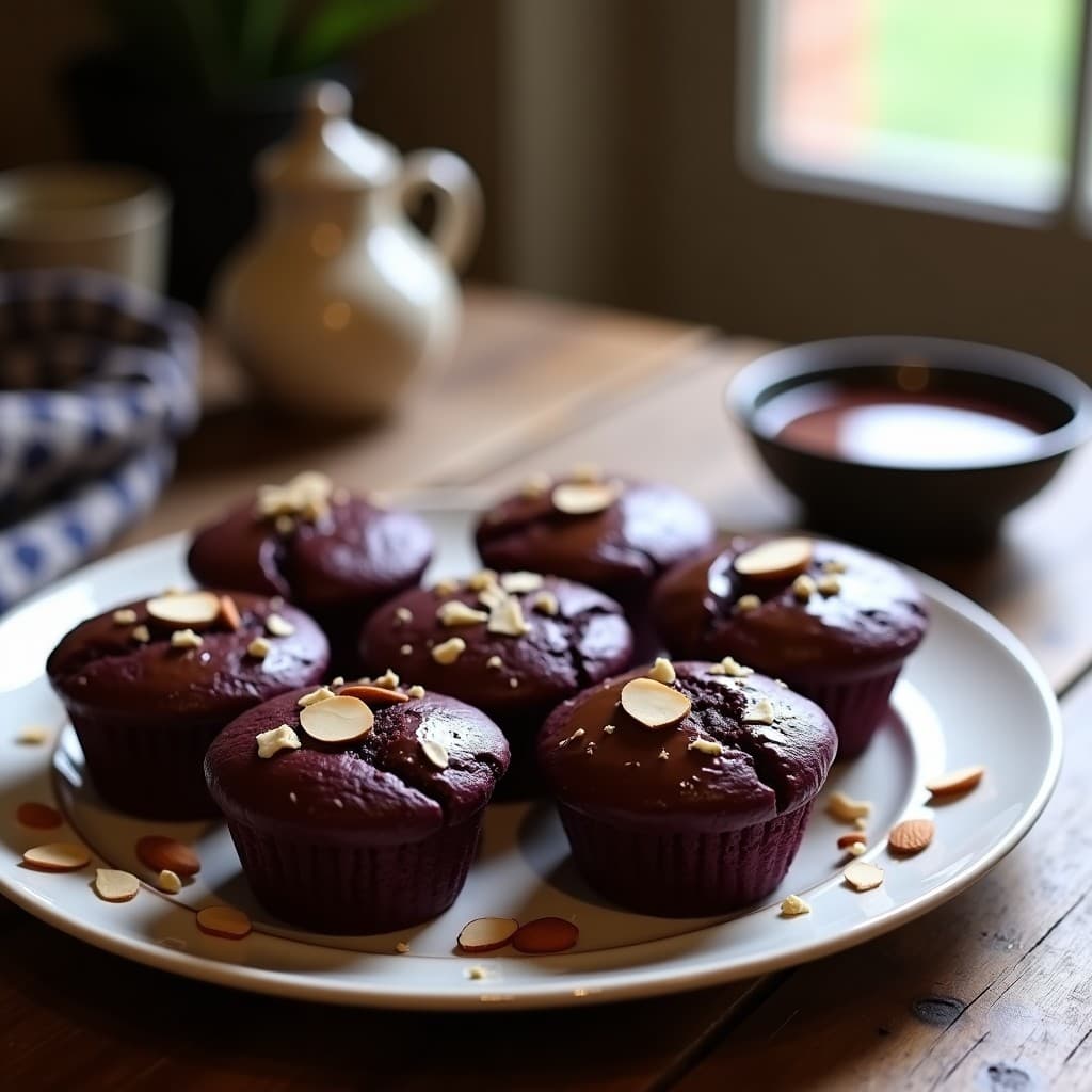 Muffins de Chocolate y Batata Morada: Postre Keto con Glaseado de Stevia