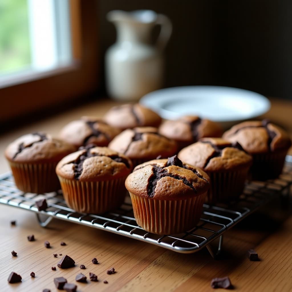Muffins de Chocolate Negro y Harina de Altramuz: Desayuno Sin Gluten y Alto en Hierro