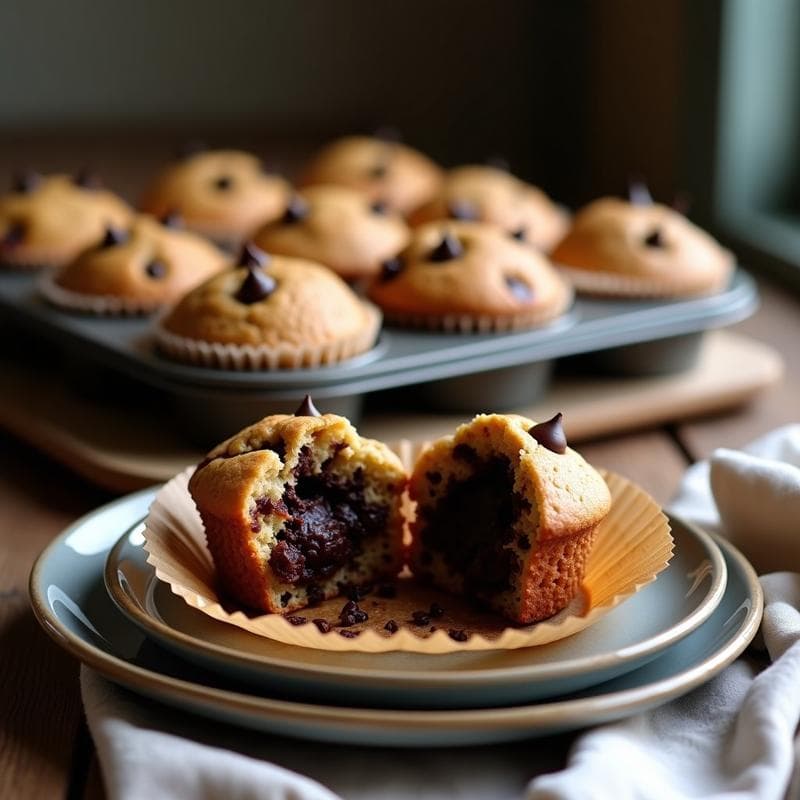 Muffins de Chocolate y Pegamoides: Postre Sin Gluten y Sin Lactosa en 25 Minutos