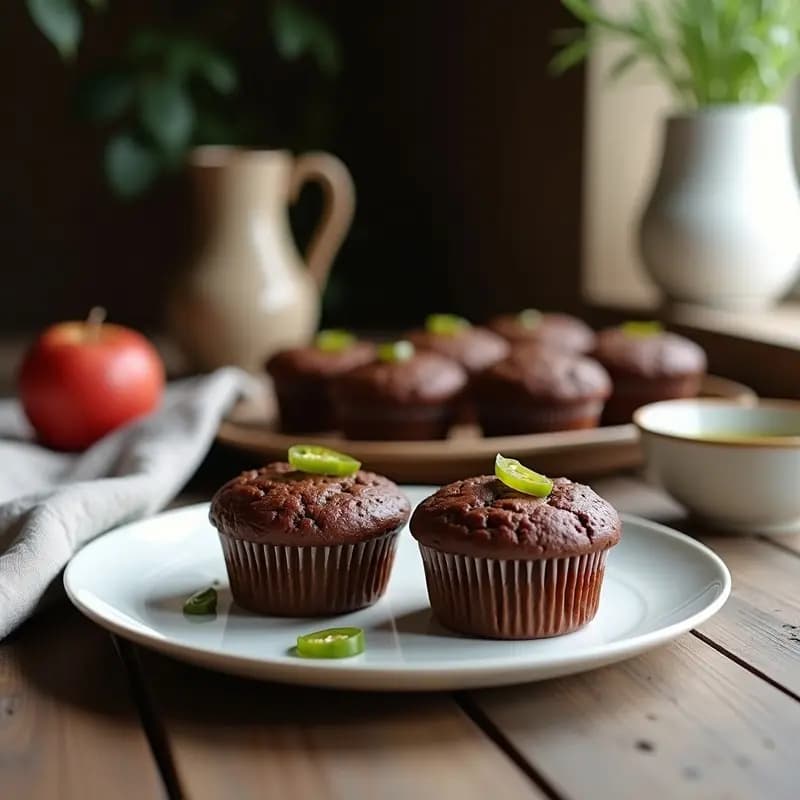 Muffins de Chocolate y Pepinillos: Receta Americana Dulce-Salada en 15 Minutos