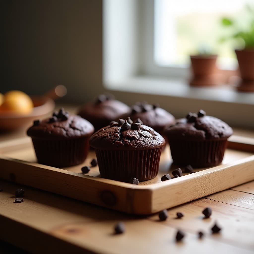 Muffins de Chocolate y Semillas de Chía: Desayuno Sin Azúcar y Alto en Fibra
