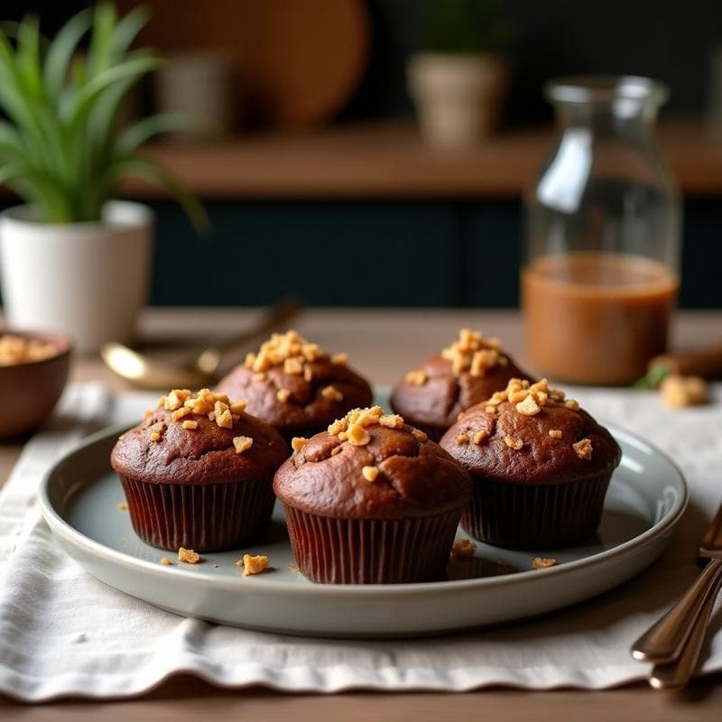 Muffins de Chocolate y Tempé: Postre Vegano Alto en Proteína en Airfryer