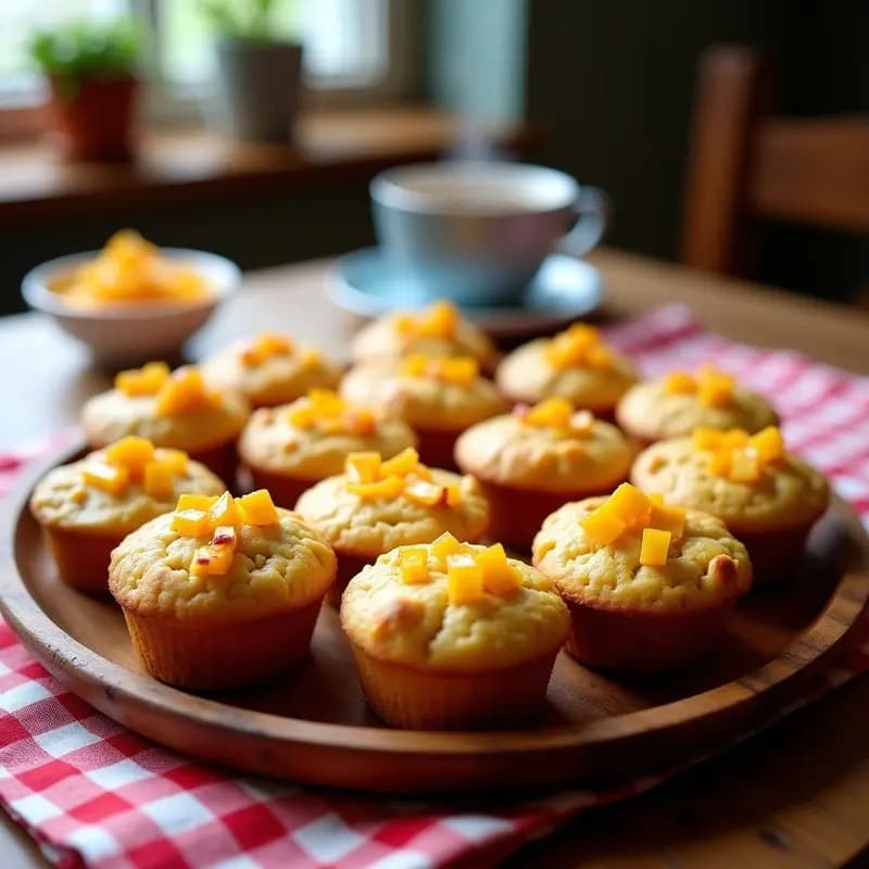Muffins Salados de Chutney de Mango y Queso Cheddar: Receta Británica para Brunch