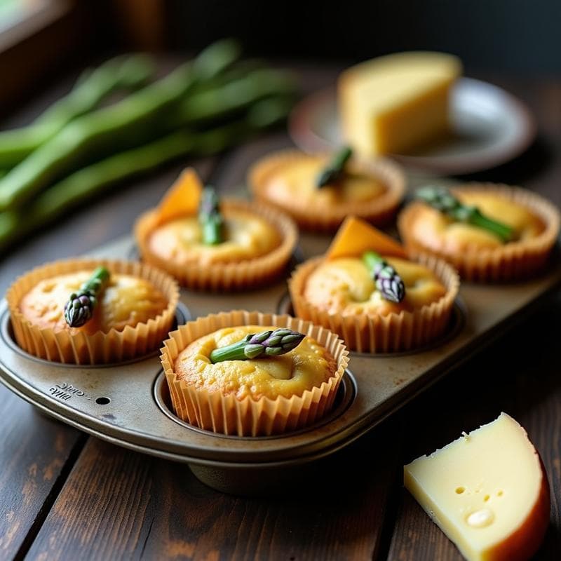 Muffins de Espárrago Triguero y Queso de Oveja con Harina de Almendra: Desayuno Keto