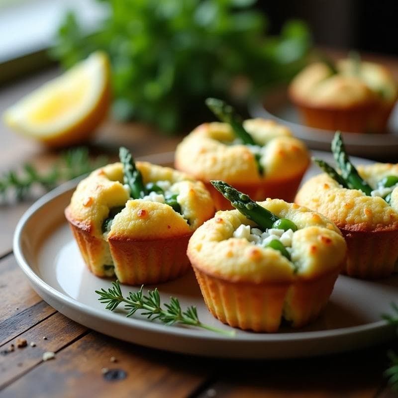 Muffins Salados de Espárragos y Queso de Cabra: Receta en Airfryer Sin Harina