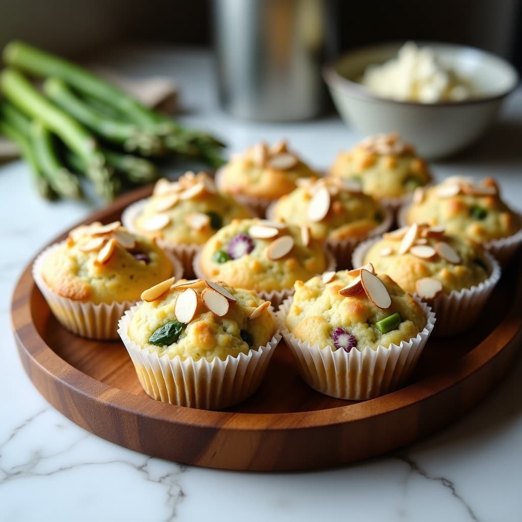 Muffins de Espárragos y Queso de Cabra con Base de Almendra: Receta Keto en Thermomix
