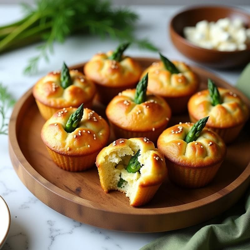 Muffins Salados de Espárragos y Queso Feta: Receta Sin Gluten para Desayunos o Meriendas