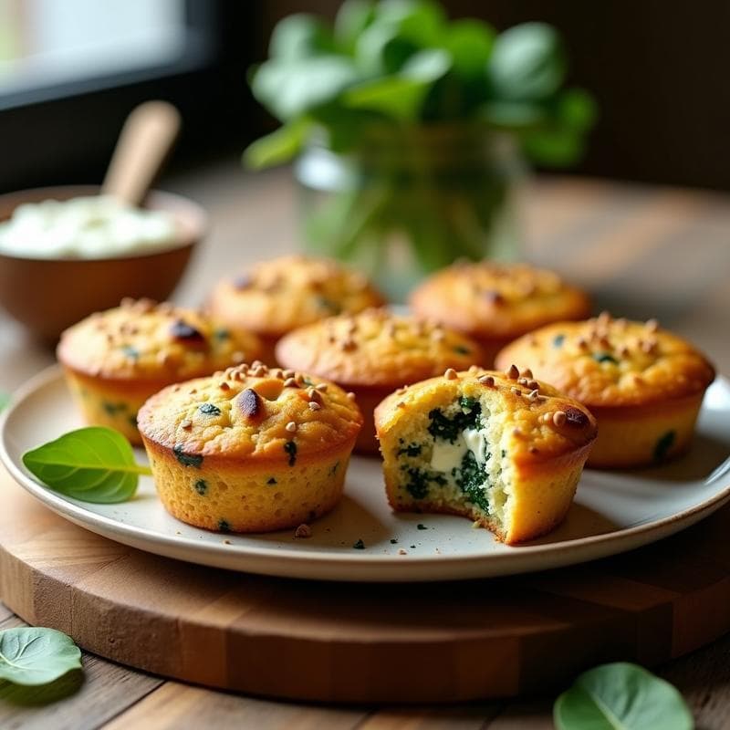 Muffins Salados de Espinaca y Queso de Anacardos: Receta Vegana en Airfryer en 12 Minutos