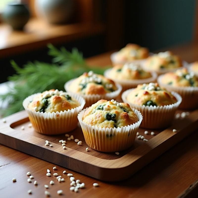 Muffins de Espinaca y Queso Feta con Semillas de Amapola: Receta Saludable en Thermomix