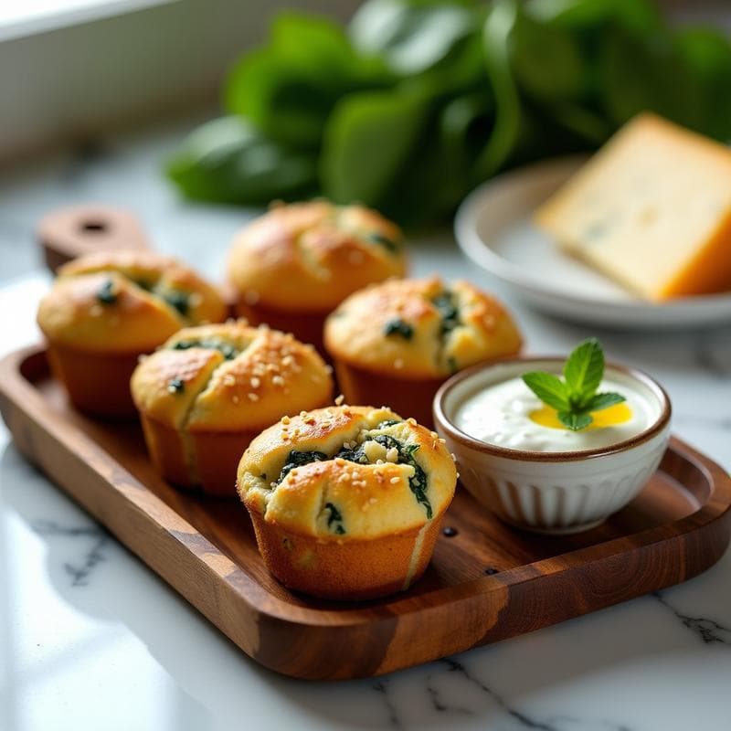 Muffins de Espinaca y Queso de Oveja: Receta Griega Alta en Hierro en 25 Minutos