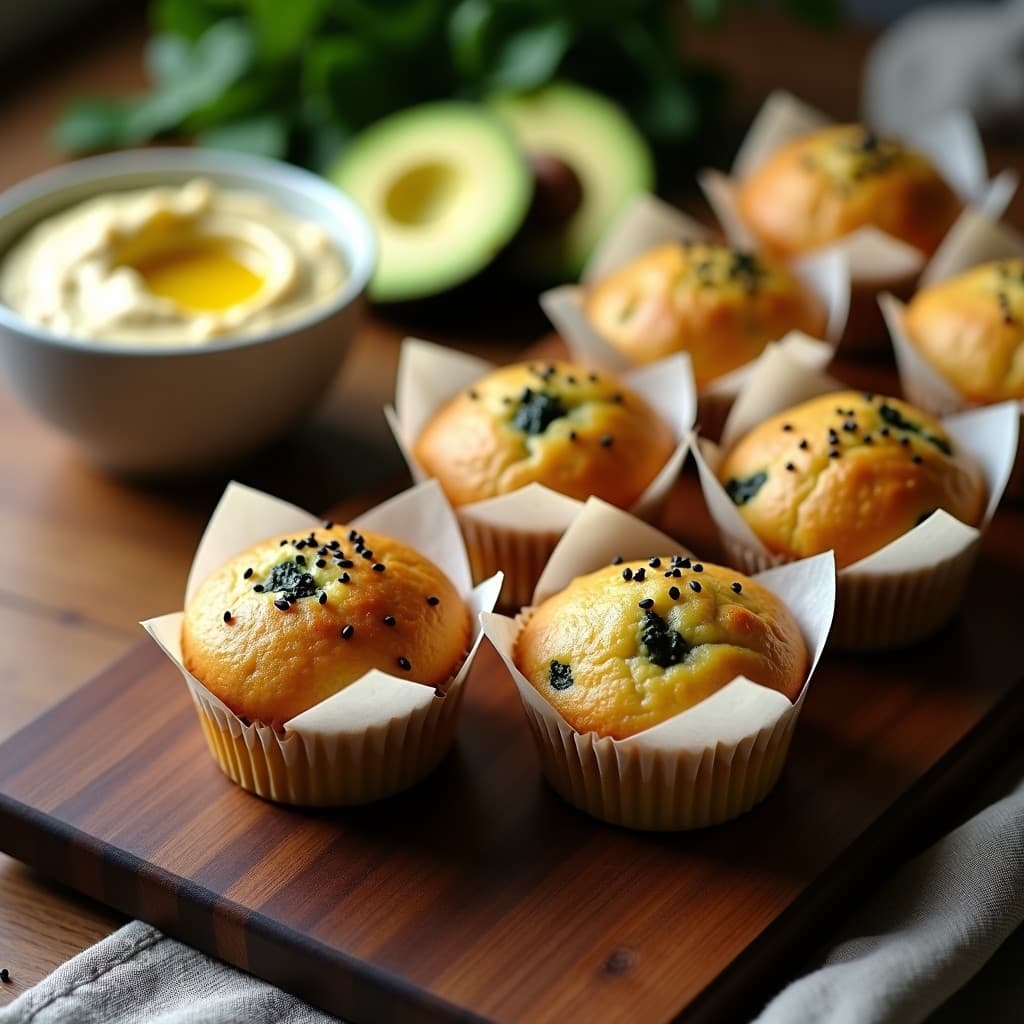 Muffins Salados de Espinaca y Tofu Ahumado: Desayuno Vegano y Proteico