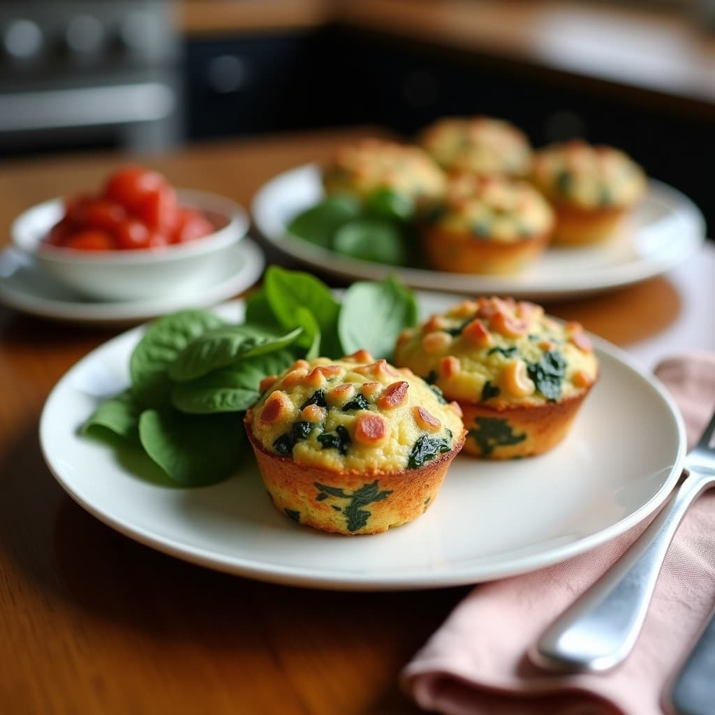 Muffins Salados de Espinacas y Bacon de Pavo: Receta Keto en Airfryer sin Harina