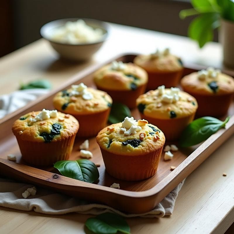 Muffins de Espinacas y Feta con Harina de Almendras: Receta Keto para Tupper