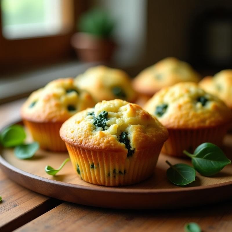 Muffins de Espinacas y Queso de Almendras: Desayuno Sin Harina y Alto en Hierro