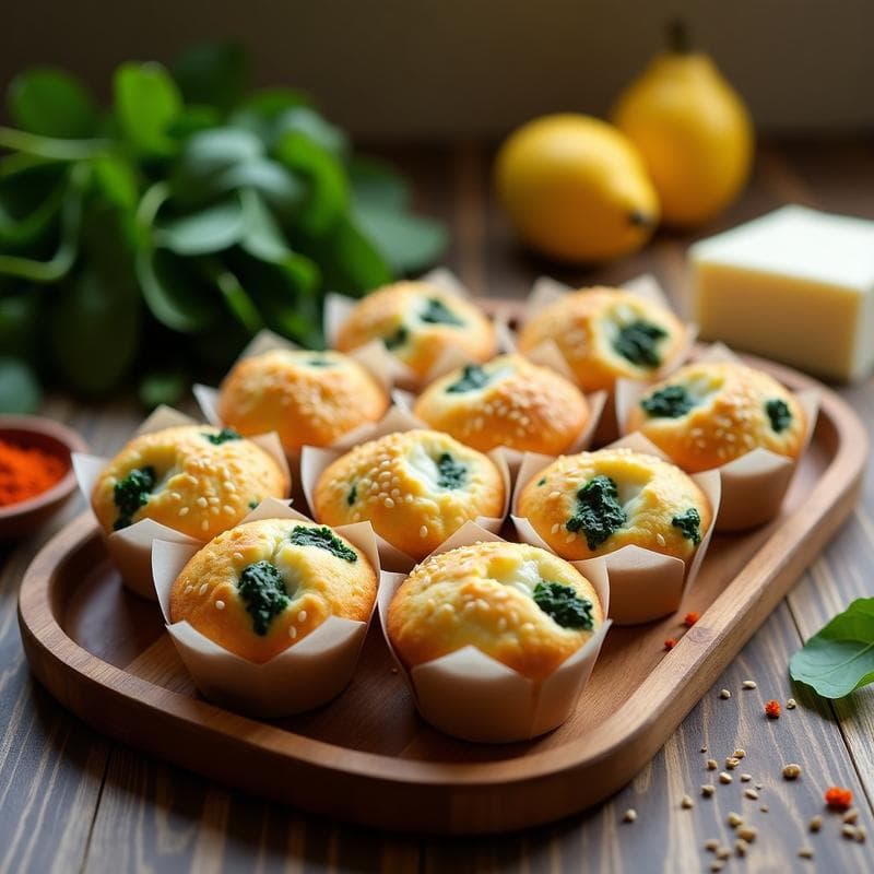 Muffins Salados de Espinacas y Queso de Altramuces: Receta Española Sin Harina