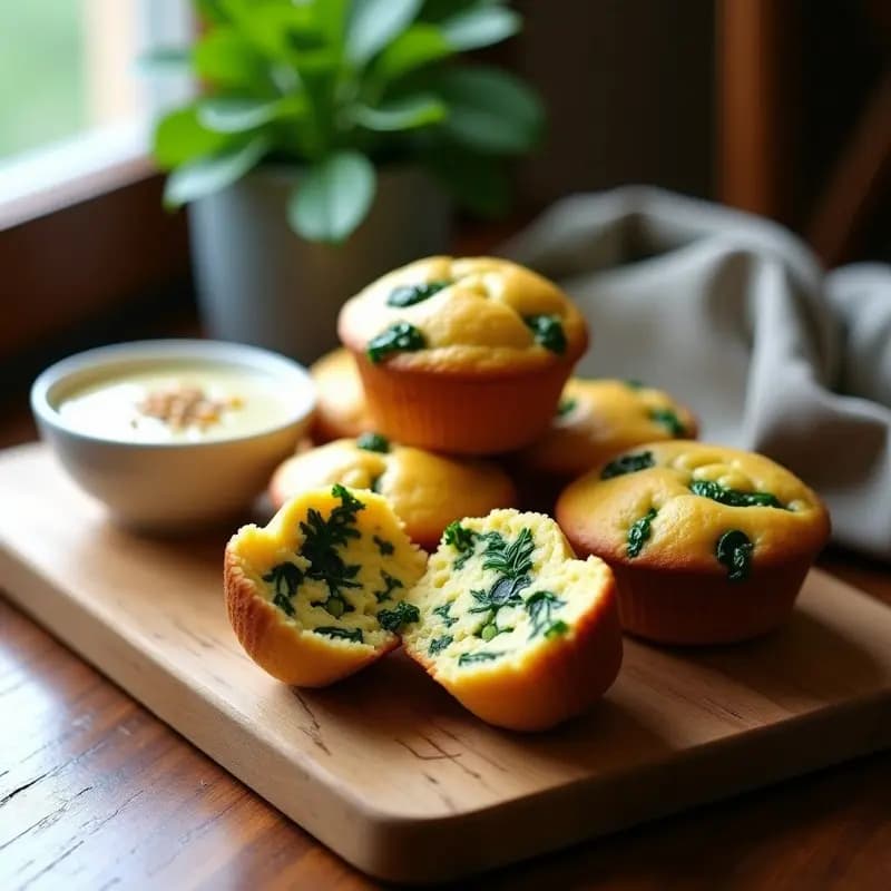 Muffins de Espinacas y Queso de Anacardo: Desayuno Vegano y Alta en Proteína en 20 Minutos