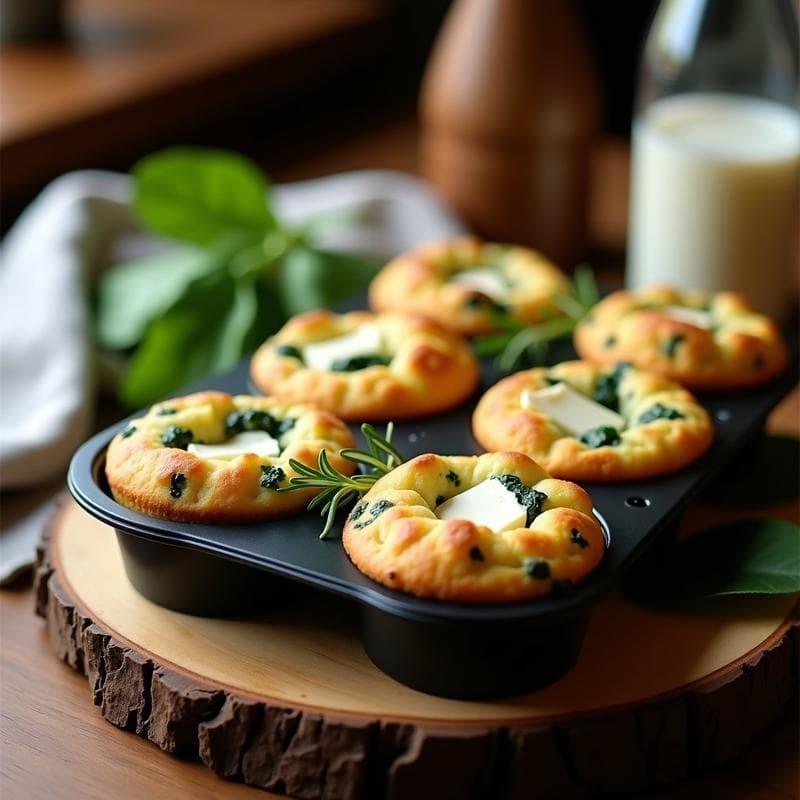 Muffins de Espinacas y Queso de Cabra: Desayuno Salado y Alto en Proteína en 20 Minutos