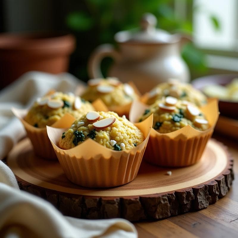 Muffins de Espinacas y Queso de Cabra con Base de Garbanzo: Receta Sin Harina