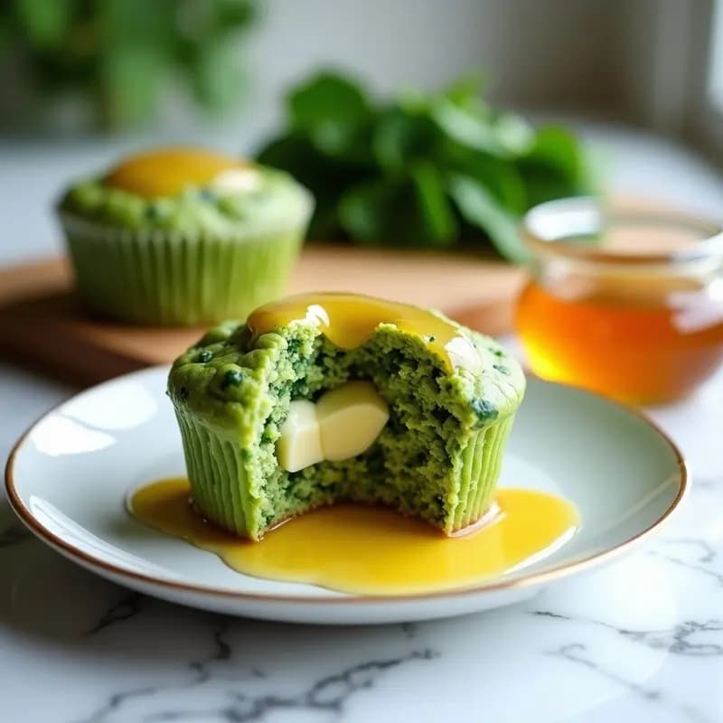 Muffins de Espinacas y Queso de Cabra con Toque de Miel: Desayuno Verde en 20 Minutos