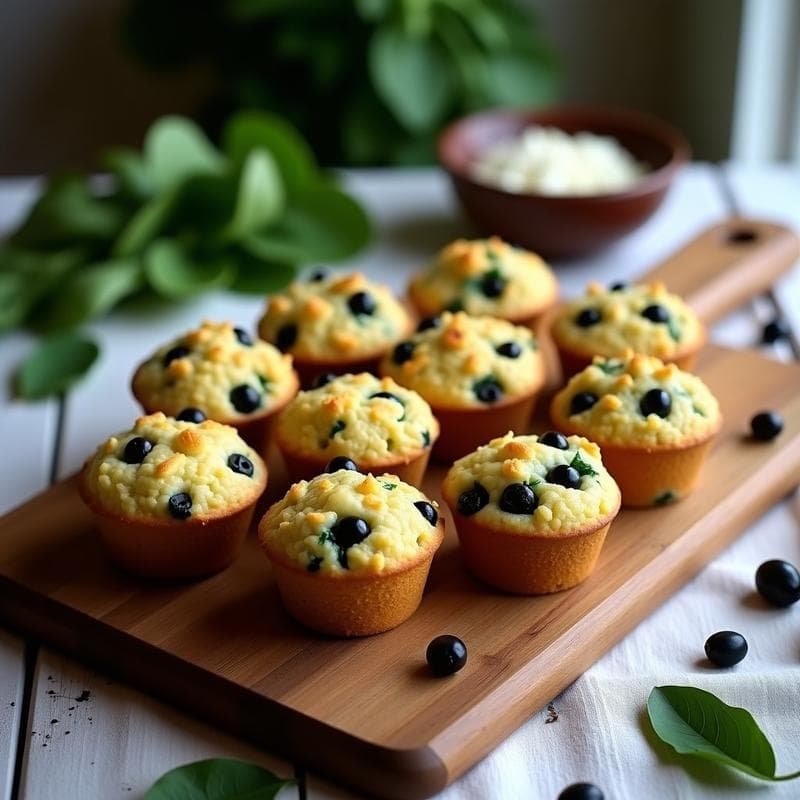 Muffins de Espinacas, Queso Feta y Aceitunas Kalamata: Receta Sin Gluten para Tupper