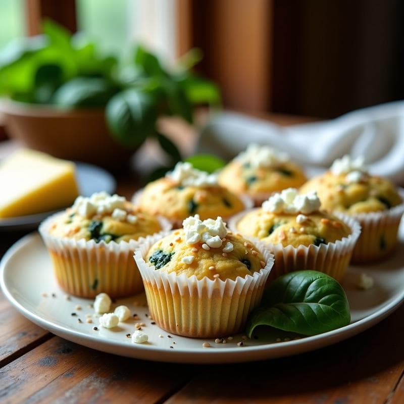 Muffins de Espinacas y Queso Feta: Desayuno Keto en 20 Minutos con Thermomix