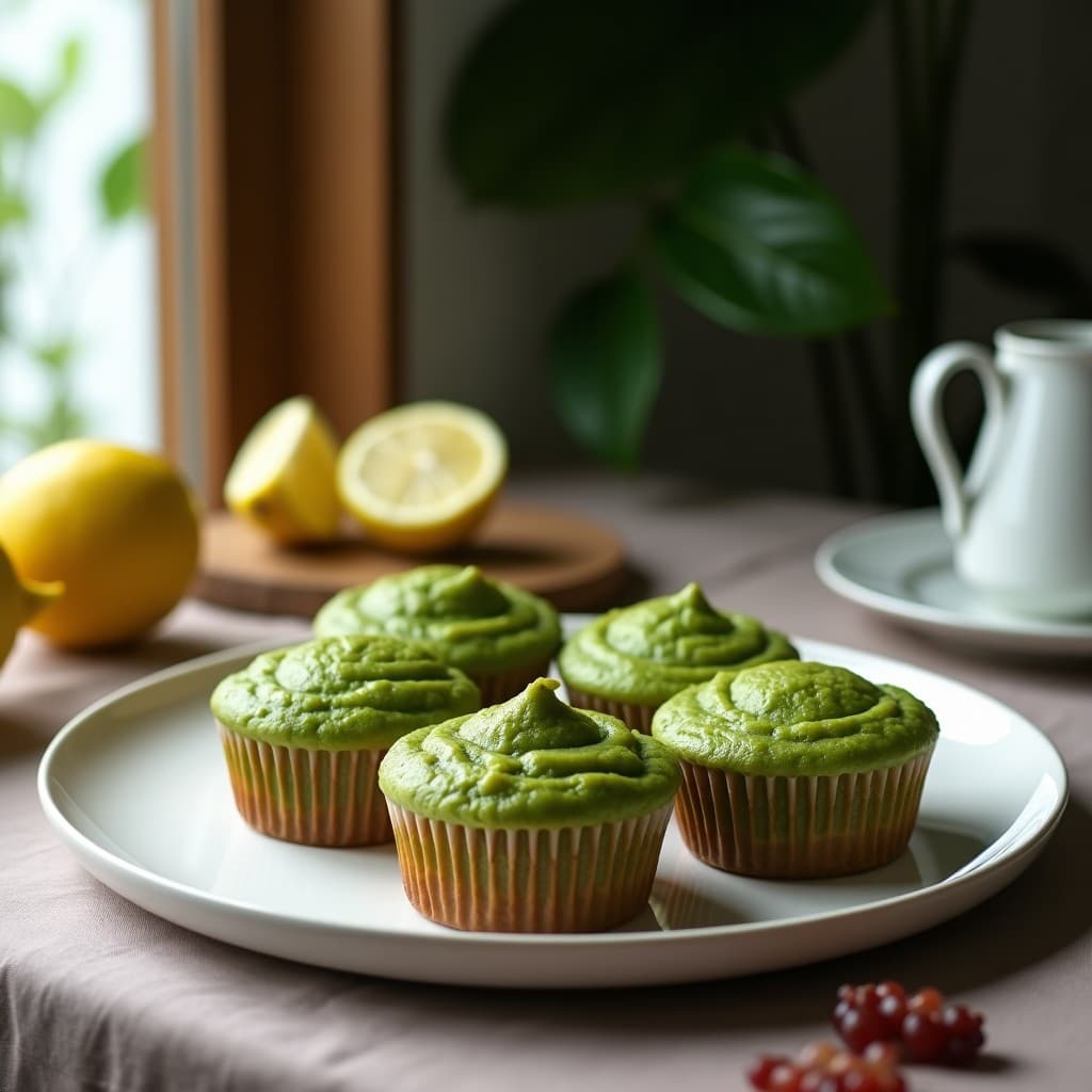 Muffins de Espirulina y Limón: Postre Vegano y Rico en Hierro en Thermomix