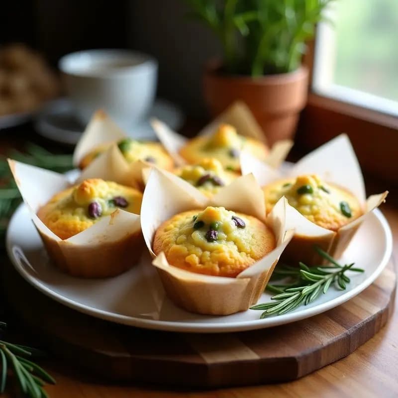 Muffins de Harina de Garbanzo y Espárragos con Queso de Oveja: Desayuno Salado Sin Gluten
