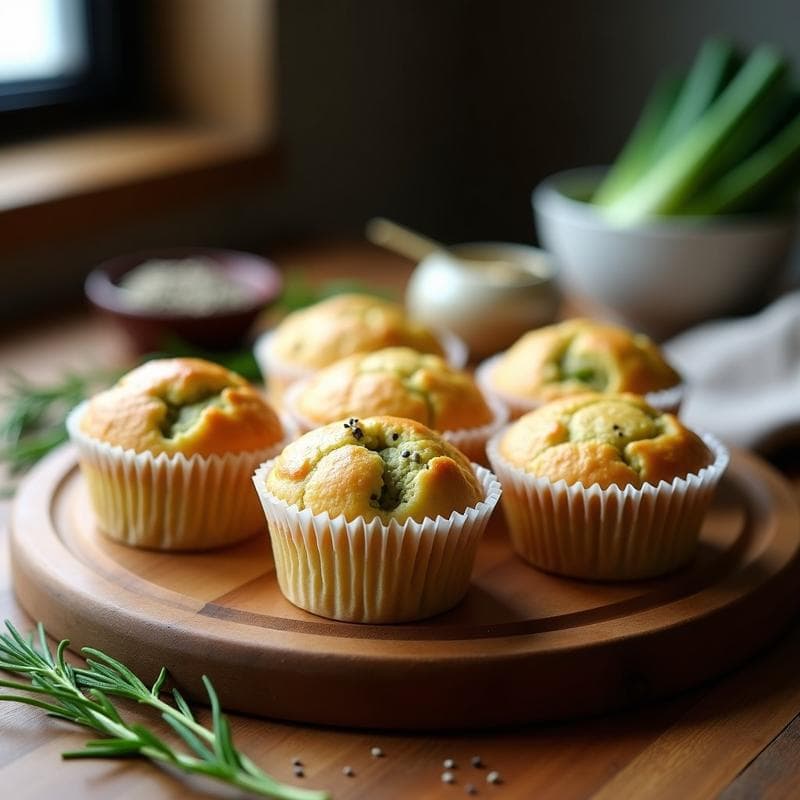 Muffins Salados de Harina de Guisante y Puerro con Semillas de Amapola: Receta Keto en Thermomix