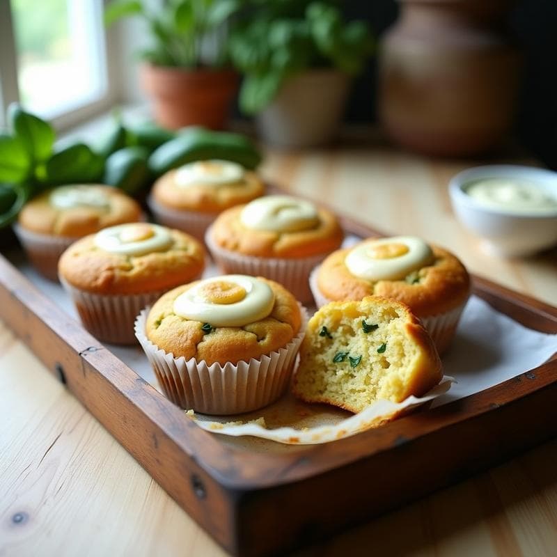 Muffins de Harina de Arroz y Zucchini con Queso de Anacardos: Desayuno Italiano Sin Gluten en Airfryer