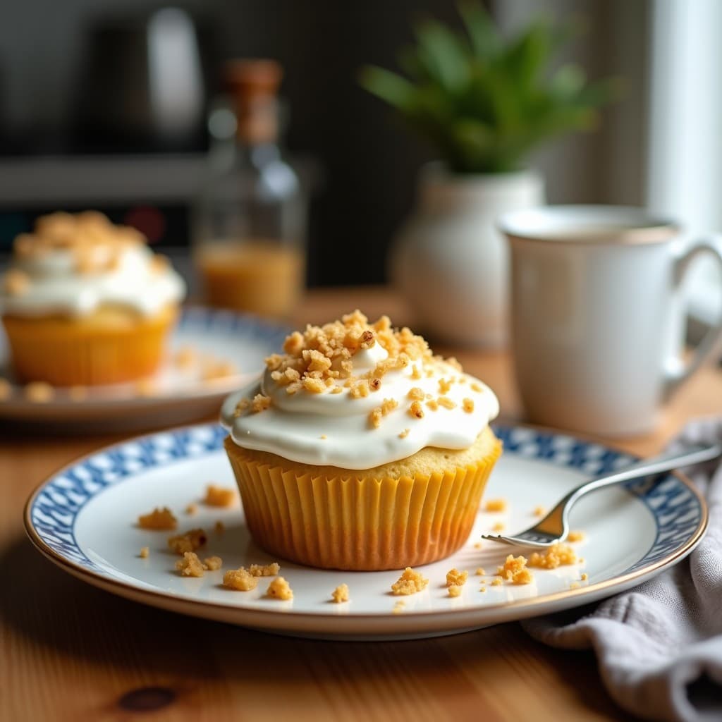 Muffins de Harina de Coco y Maracuyá con Frosting de Yogur Griego: Desayuno Keto