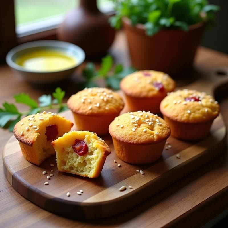 Muffins Salados de Harina de Garbanzo y Pimiento Asado: Receta Sin Gluten en Airfryer