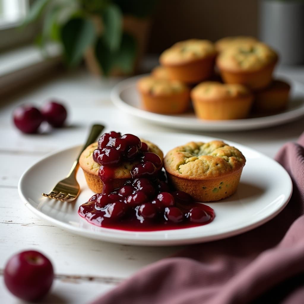 Muffins de Harina de Guisante con Compota de Ciruela: Desayuno Keto Sin Harina y Rico en Fibra
