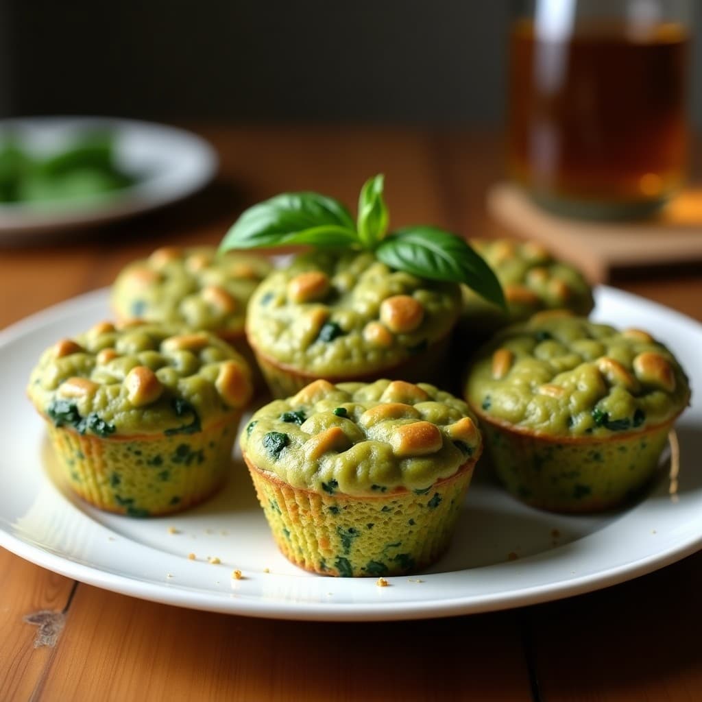 Muffins de Harina de Guisante y Espinaca: Snack Sin Horno y Rico en Hierro