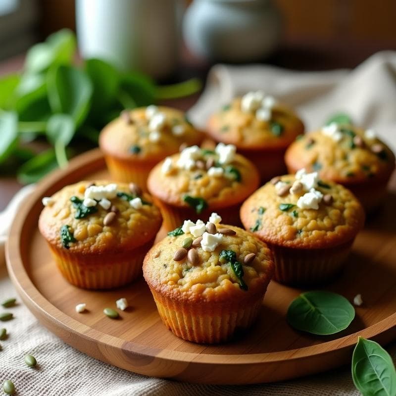 Muffins Salados de Harina de Lentejas y Espinacas: Desayuno Sin Gluten y Rápido en 15 Minutos