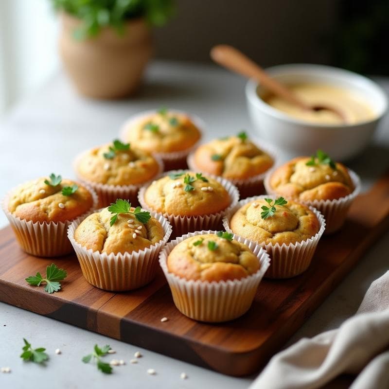 Muffins Salados de Harina de Lentejas con Queso de Anacardo: Receta Vegana en Thermomix para Tupper