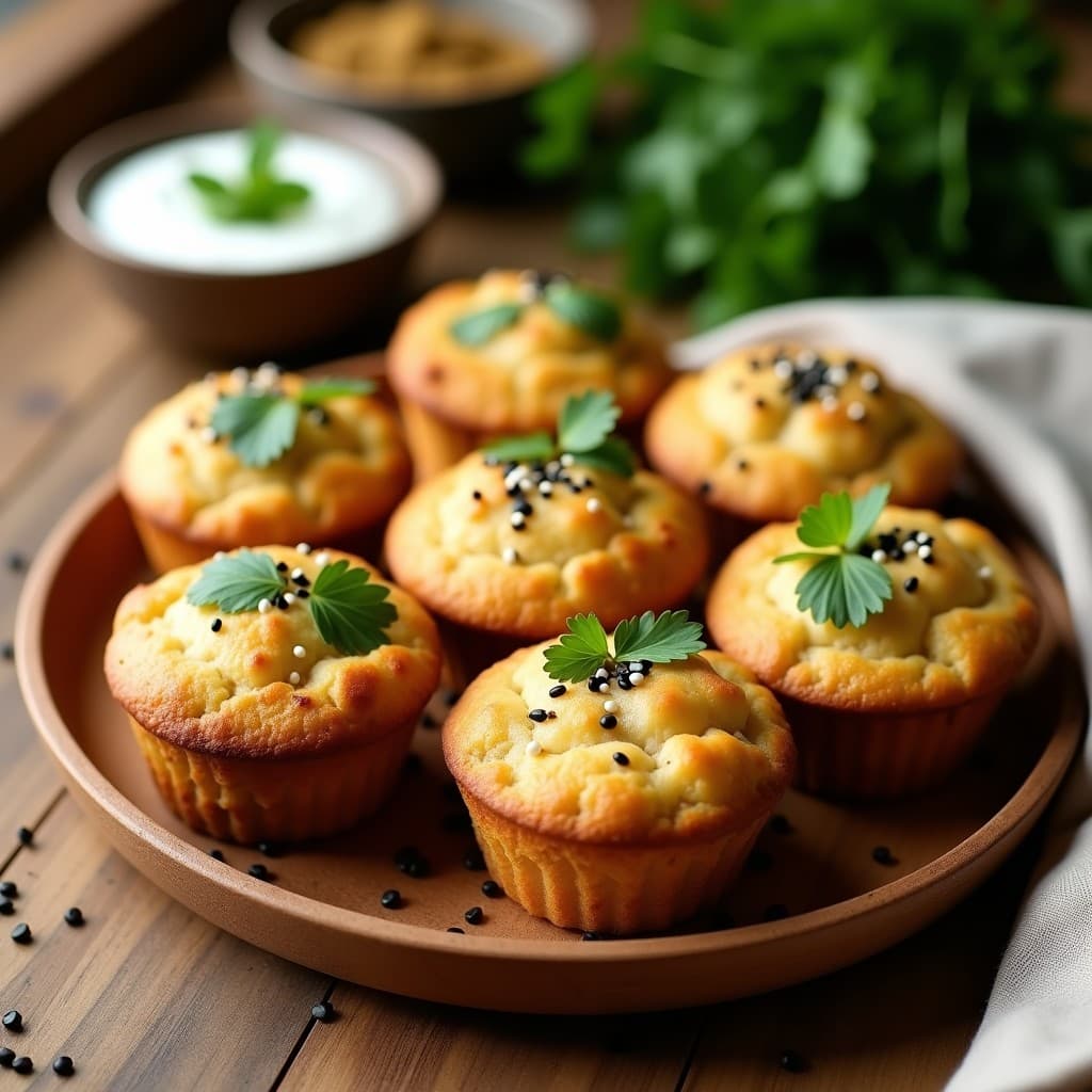 Muffins Salados de Harina de Teff y Queso Feta: Receta Etiopía Vegana sin Horno