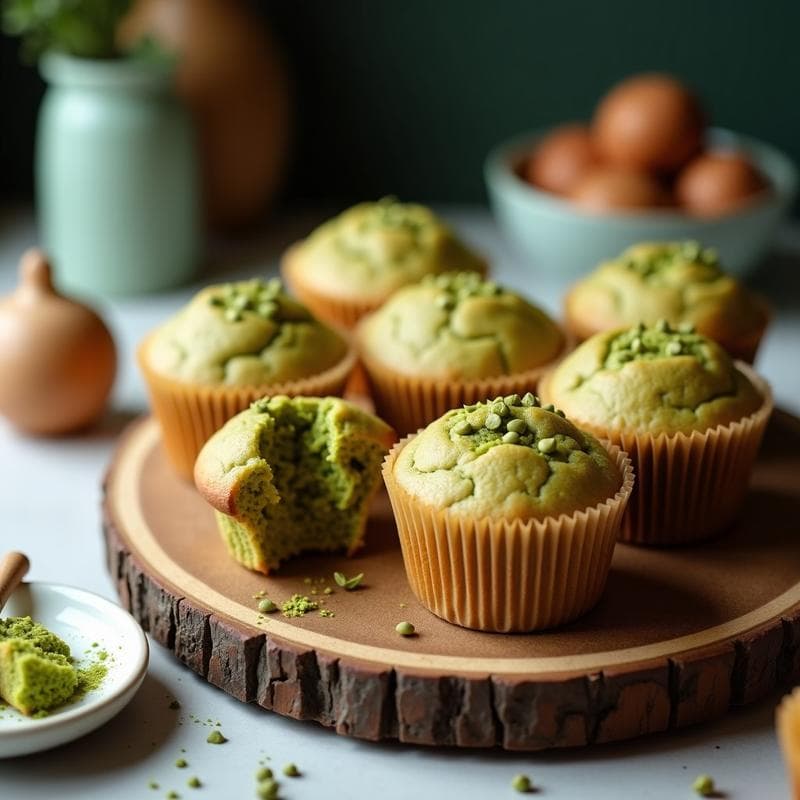 Muffins de Matcha y Semillas de Cáñamo: Postre Keto en Airfryer con Toque Terroso