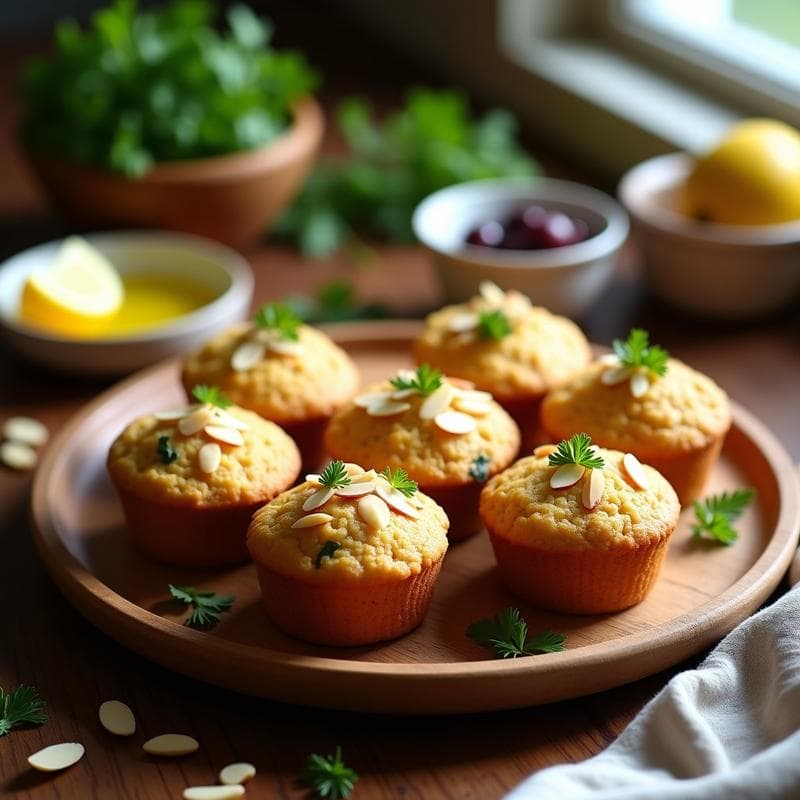 Muffins Salados de Olivas Kalamata y Harina de Garbanzo: Receta Mediterránea Sin Gluten