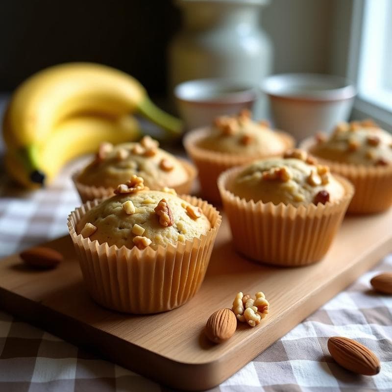 Muffins de Plátano y Harina de Almendra: Desayuno Sin Gluten y Alta en Potasio en 15 Minutos